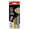 Creioane lungi 12 culori KEYROAD triunghiulare 6 Neon+6 Metalice KR971760