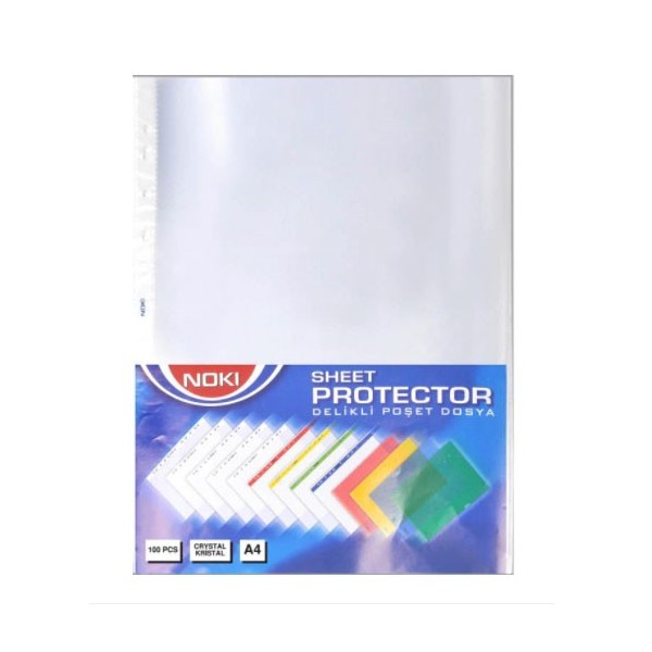 100 folii protectie A4 45 microni cristal NOKI