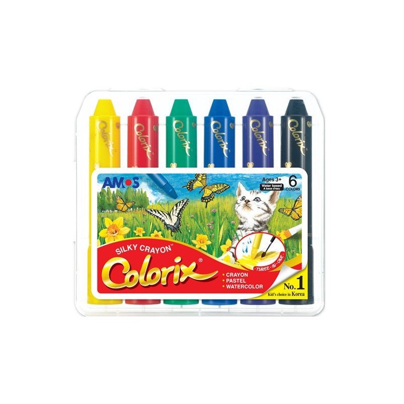 Creioane cerate retractabile AMOS CRX5PC6 6 culori/cutie pvc Creioane cerate retractabile AMOS CRX5PC6 6 culori/cutie pvc