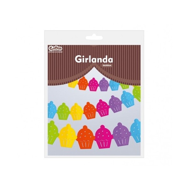 Articole petreceri: ghirlande Party Colored Cupcakes 405551 360x15.1x18cm