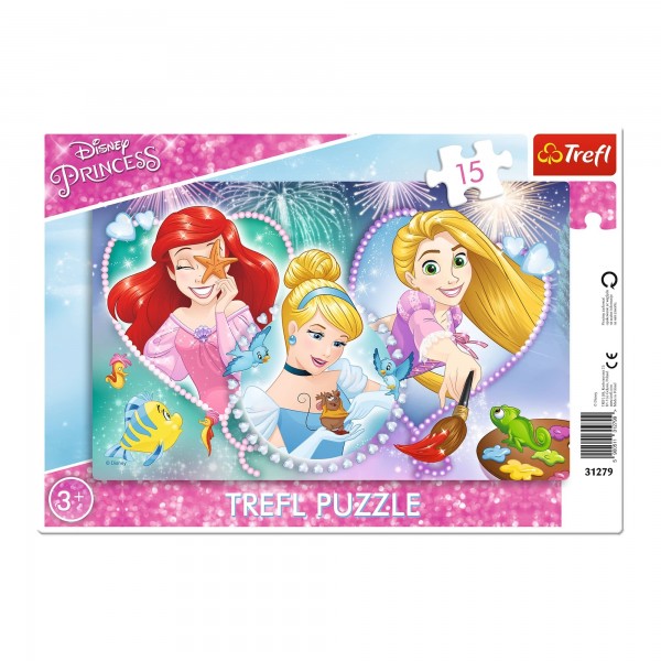 Puzzle carton 15 piese TREFL Three Smiling Princesses