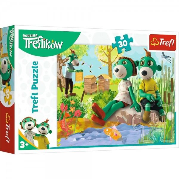 Puzzle carton 30 piese TREFL Trefliks on the pond copii +4