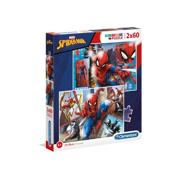 Puzzle carton 2x60 piese CLEMENTONI 21608 Spider-Man