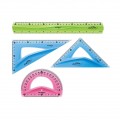 Set geometrie 30cm KEYROAD KR971105 4 piese/blister PVC flexibil