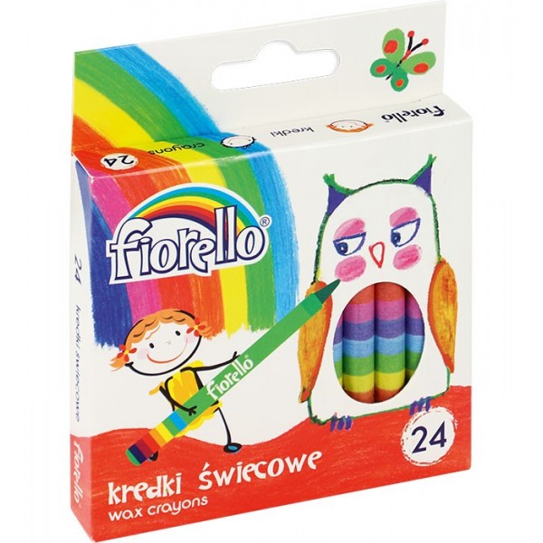 Creioane colorate cerate 24 culori Fiorello 170-1386