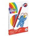 Set creioane colorate lungi 12 culori Jumbo Fiorello Soft triunghiulare 170-2218