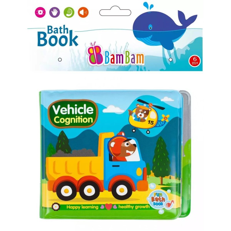 Jucarie copii carticica baie sunete vehicule BamBam Bath Book Vehicle Cognition