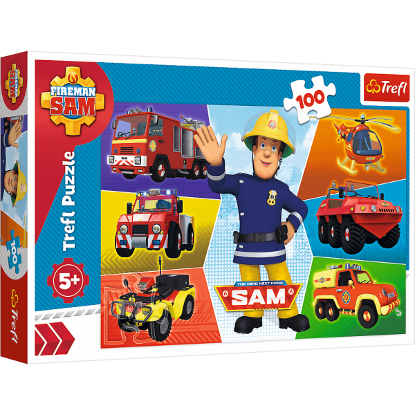 Puzzle 100 piese TREFL Fireman Sam's Vehicles varsta copii +5