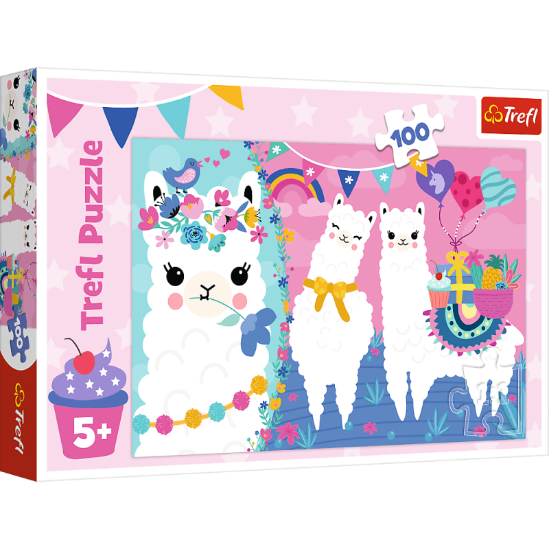 Puzzle 100 piese TREFL Happy Lama copii varsta +5 Puzzle 100 piese TREFL Happy Lama copii varsta +5