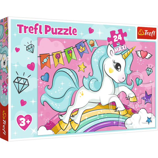 Puzzle 24 piese TREFL Sweet Unicorn Maxi varsta copii +3