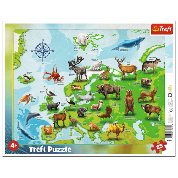 Puzzle copii +4ani 25 piese TREFL Europe Map