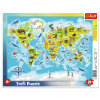 Puzzle 25 piese TREFL World map with animals varsta copii +4