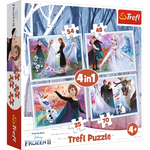 Puzzle copii 4 in 1 TREFL 34344 In the Magic Forest Frozen II