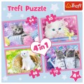 Puzzle 4in1: 54 35 48 70 piese TREFL Cat's fun varsta +4