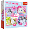 Puzzle 4in1: 54 35 48 70 piese TREFL Cat's fun varsta +4