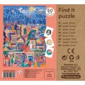 Puzzle carton 60 piese CLEMENTONI Find it puzzle – Sweetest city 50160/464451 +4