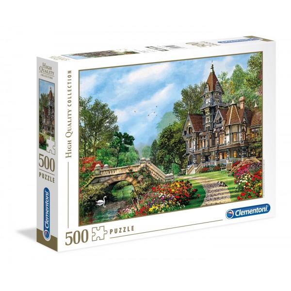 Puzzle carton 500 piese CLEMENTONI 35048 Waterway Cottag +14