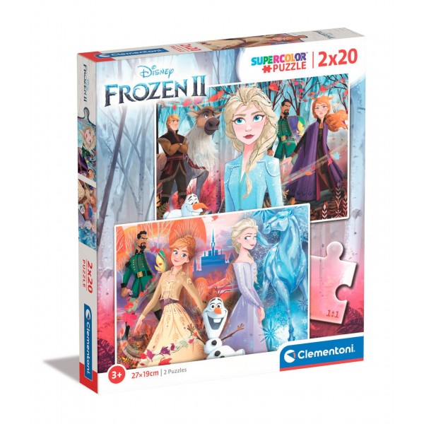 Puzzle carton 2x20 piese CLEMENTONI 24759 Frozen 2 +3