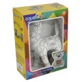 Jucarie vatelina pentru colorat - girafa, 4 markere lavabile, Colorarte, KP-20-4004