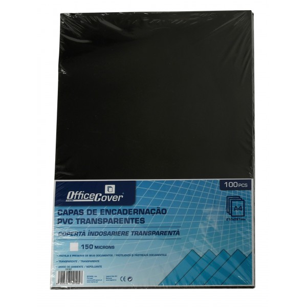 Coperta indosariere A4 Office Cover, PVC fumuriu, transparent, 0.15mm, top cu 100 coli