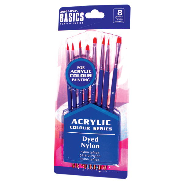 Pensule nylon pentru acryl, Magi-Wap, BREA0813B 8 bucati/set