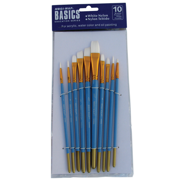 Pensule nylon pentru acryl/ulei/acuarele, Magi-Wap, BREA1013K , 10 bucati/set