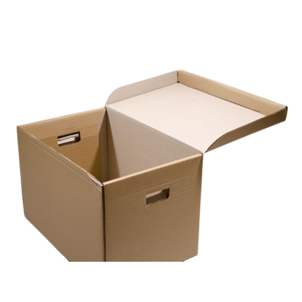 Container arhivare PAFF CA399-3N, capac fix, 520x330x330mm, carton, natur, pentru 6 bibliorafturi