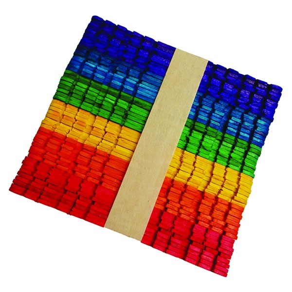 Accesorii creatie - lemn - betisoare cu dinti, diverse culori, 1x11.2cm, set 50 buc, Colorarte