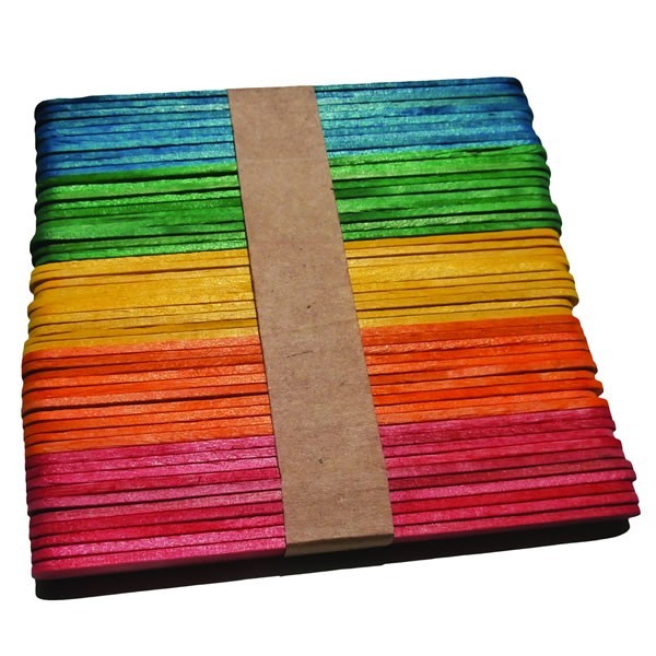 Accesorii creatie - lemn - betisoare, diverse culori, 1x11cm, set 50 buc, Colorarte
