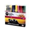 Marker UNI PC-5M Posca 18-25mm set 5 culori+ochelari