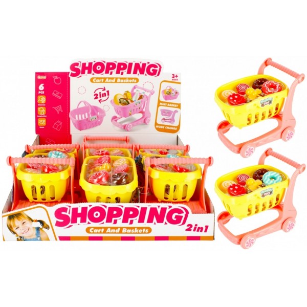 Set supermarket - mini carucior de cumparaturi - accesorii incluse, MegaCreative 482944, 3+ ani