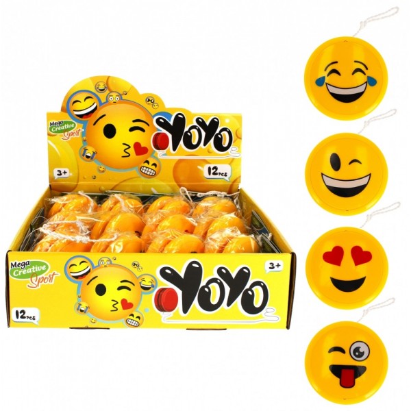 Yo-Yo - emoticon, 6cm, baterii 2AG3 incluse, diverse modele, 3+ ani, MegaCreative, 474335