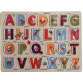 Puzzle lemn educativ - Invata literele cu animale, 26 piese, 3+ ani, Colorarte, L22-30, DX527