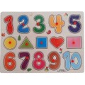 Puzzle lemn educativ - Cifre si forme, 15 piese, 3+ ani, Colorarte, DX 538