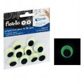 Accesorii creatie - ochi mari plastic, negru, 20mm, fosforescenti, set 15 buc, Fiorello, GR-KE15-20F / 170-2563