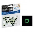 Accesorii creatie - ochi mari plastic, negru, 12mm, fosforescenti, set 50 buc, Fiorello, GR-KE50-12F / 170-2560