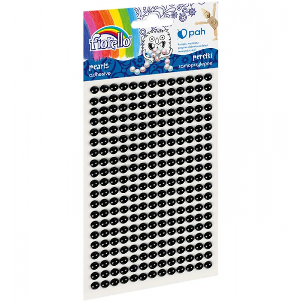 Accesorii creatie - perle plastic, negru, 3mm, set 260 buc, Fiorello, GR-PS162-10 / 170-2576