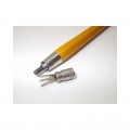 Creion mecanic Koh-I-Noor Versatil K5201C, 2.0mm, corp metalic hexagonal galben, cu ascutitoare
