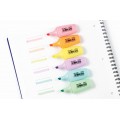 Textmarker Grand mini GR-502P, varf tesit, 1-5mm, borcan 30buc, 6 culori pastel (verde, roz, orange, galben, albastru, mov)