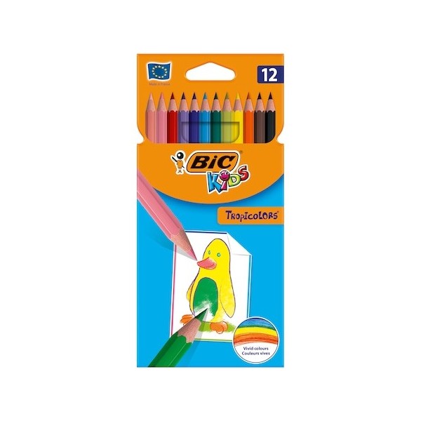 Creioane lungi 12 culori, Bic TROPICOLORS2, 83256610