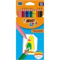 Creioane colorate Bic Kids Tropicolors 83256610, 12 culori, blister carton