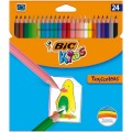 Creioane colorate Bic Kids Tropicolors 9375182, 24 culori, blister carton