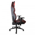 Scaun gaming Omega Varr Monza, reglaj lombar/inaltime/cotiere, negru/ro, 53.5x69x133-141cm, VGCM 43952