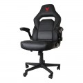 Scaun birou gaming Omega Varr Riverside, reglaj lombar, inaltime, cotiere, imitatie piele, negru