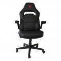 Scaun birou gaming Omega Varr Riverside, reglaj lombar, inaltime, cotiere, imitatie piele, negru