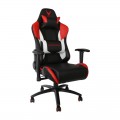 Scaun birou gaming Omega Varr Silverstone, reglaj lombar, inaltime, cotiere, imitatie piele, negru-rosu