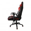 Scaun birou gaming Omega Varr Silverstone, reglaj lombar, inaltime, cotiere, imitatie piele, negru-rosu