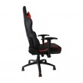 Scaun birou gaming Omega Varr Silverstone, reglaj lombar, inaltime, cotiere, imitatie piele, negru-rosu