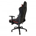 Scaun birou gaming Omega Varr Silverstone, reglaj lombar, inaltime, cotiere, imitatie piele, negru-rosu