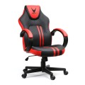 Scaun birou gaming Omega Varr Slide, reglaj inaltime, recliner, imitatie piele, negru-rosu